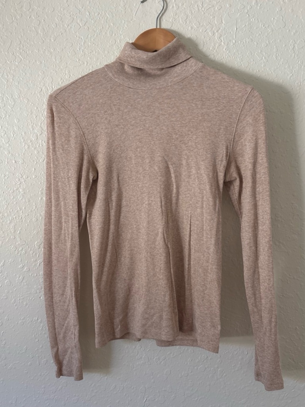 Everlane Pima Cotton Turtleneck Long-Sleeve Shirt - Tan